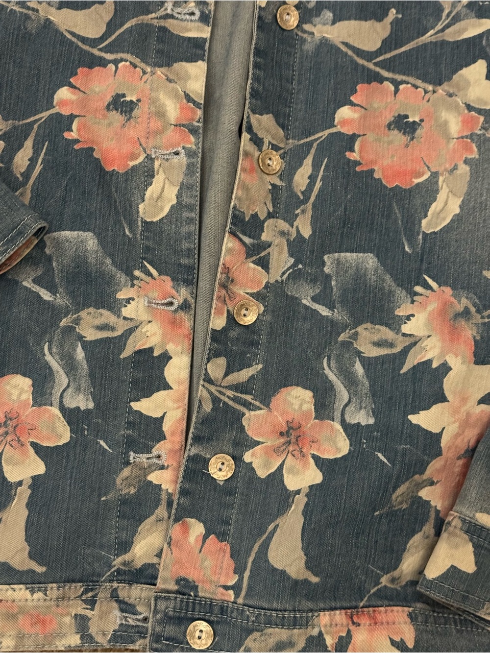 🌸Vintage Alfred Dunner 90’s Floral Denim Oversized Lightweight Jacket | L - Picture 8 of 12
